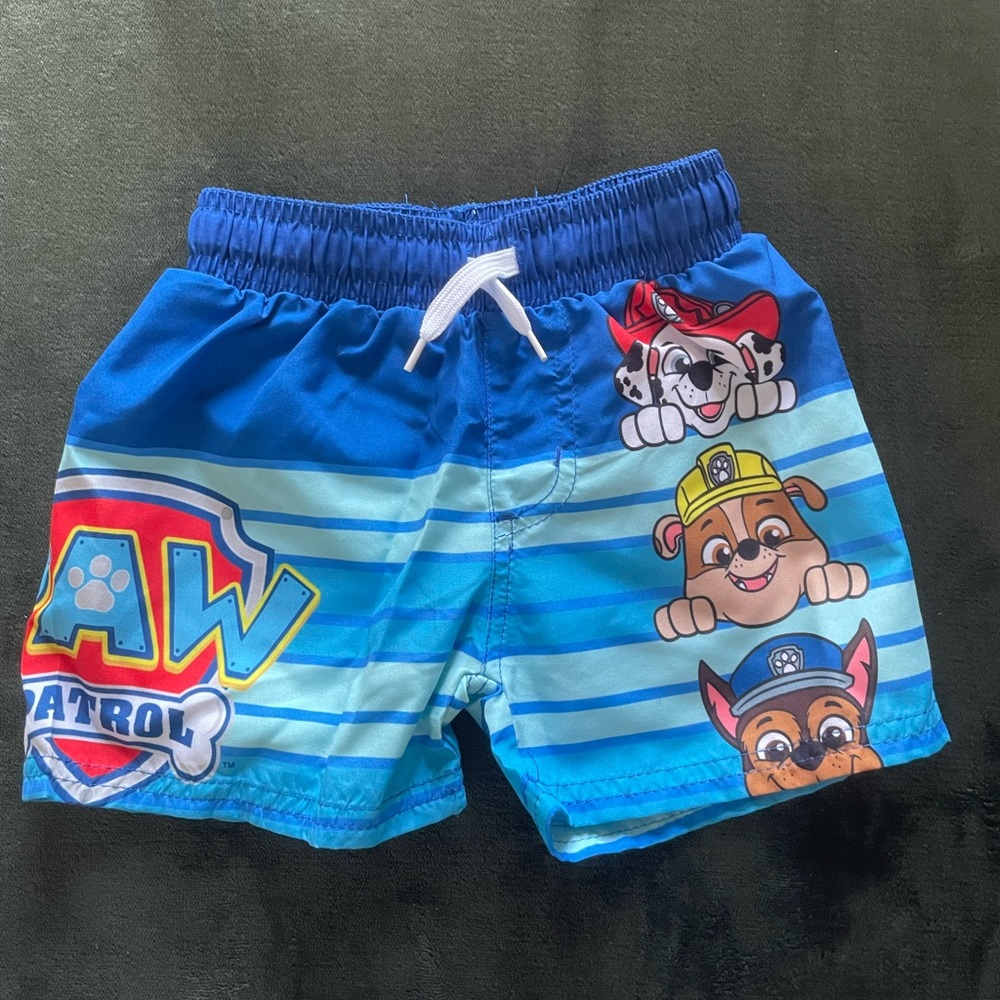 Children’s Paw Patrol Boys’ Swim Trunks. Size 2T. Used.